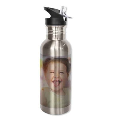 Drikkeflaske med sugerør stål