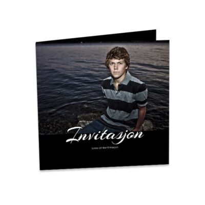 Invitasjon konfirmasjon 15x15 cm - trykk på fire sider