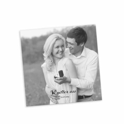 Invitasjon bryllup 15x15cm - trykk på en side