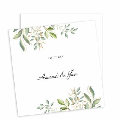 Invitasjon bryllup 15x15cm - trykk på to sider