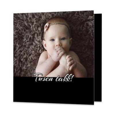 Dåp 15x15cm - trykk på fire sider