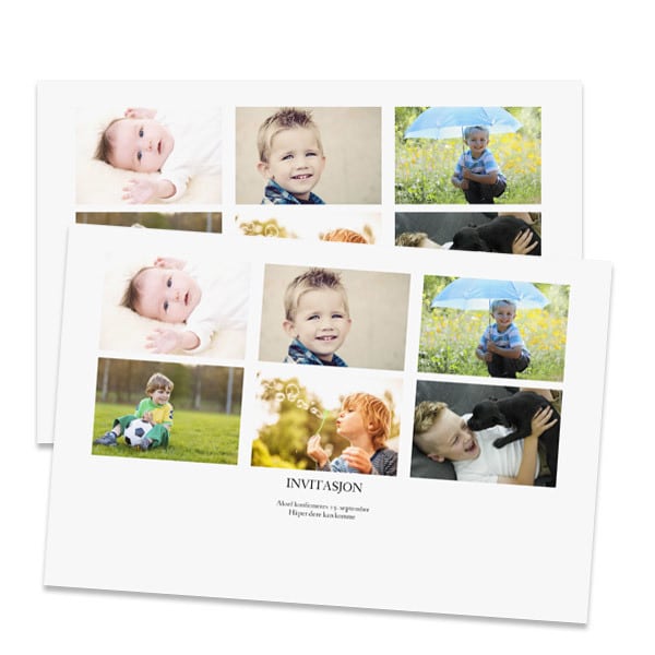 Invitasjon konfirmasjon 10x15cm - trykk på en side, liggende