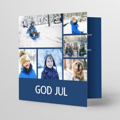 10-pk Julekort 15x15cm - trykk på fire sider