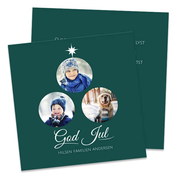 10-pk Julekort 15x15cm - trykk på to sider - Bilde 2