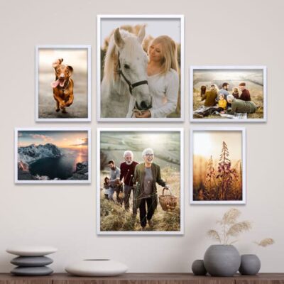Bildevegg 2 stk 20x25cm 4 stk 13x18cm
