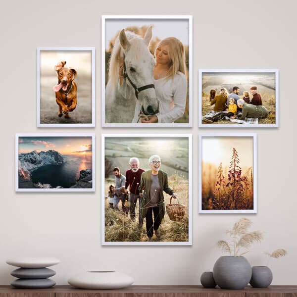 Bildevegg 2 stk 20x25cm 4 stk 13x18cm
