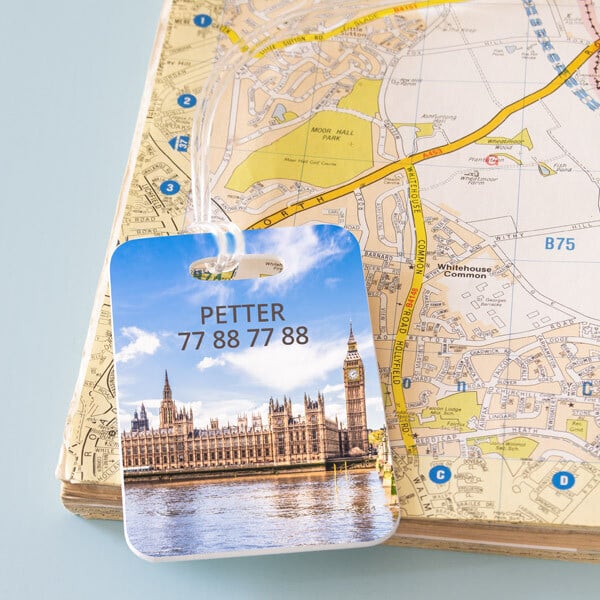 Bagasjemerke rektangel trykk på begge sider - Bilde 2