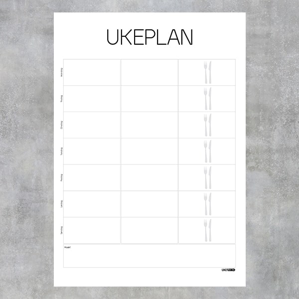 Pleksiglass Ukeplan 70X100 cm