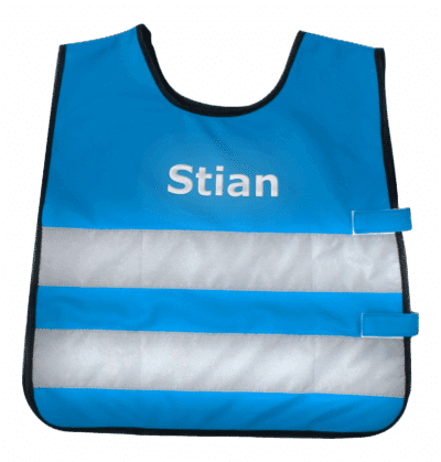 Blå Refleksvest med reflekstrykk