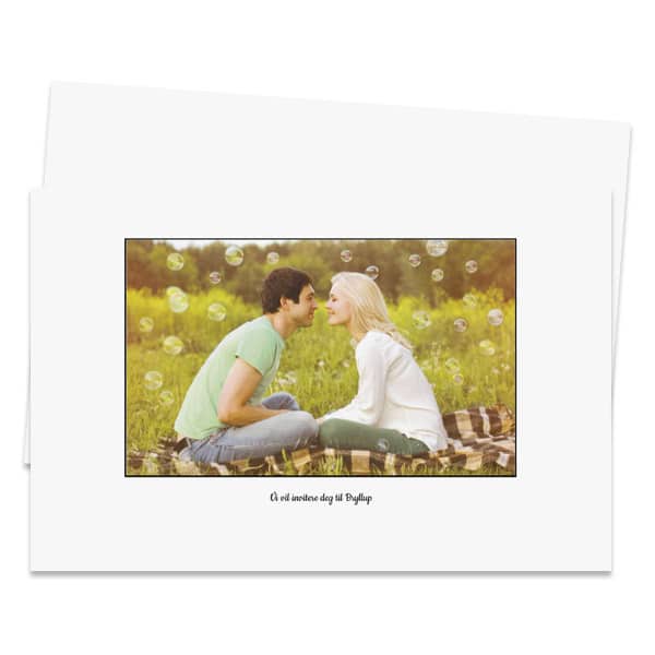 Invitasjon bryllup 10x15cm - trykk på to sider, liggende - Bilde 2