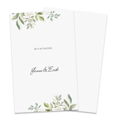 Invitasjon bryllup 10x15cm - trykk på to sider, stående
