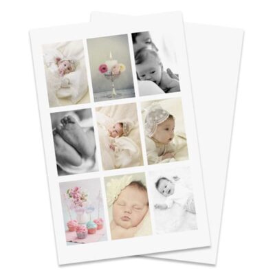 Dåp 10x15cm - trykk på to sider, stående