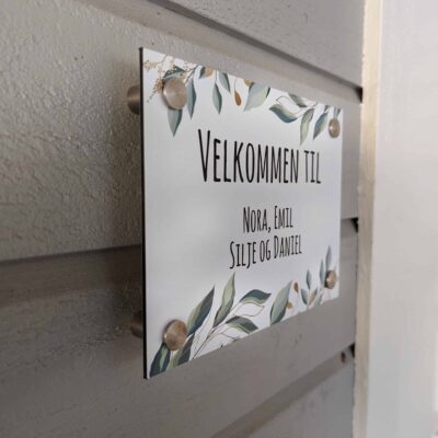 Dørskilt 15x20 cm aluminium