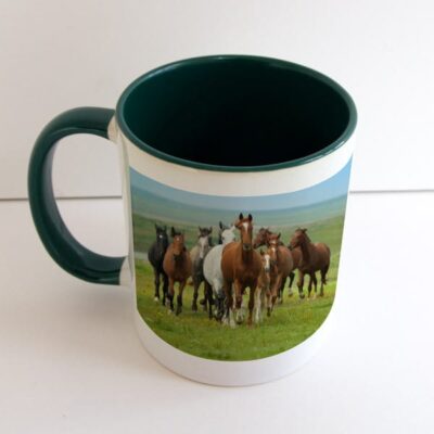 Kopp - grønn hank og innside