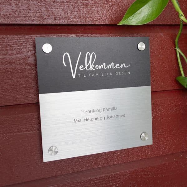 Dørskilt børstet 20x20 cm aluminium - Bilde 2